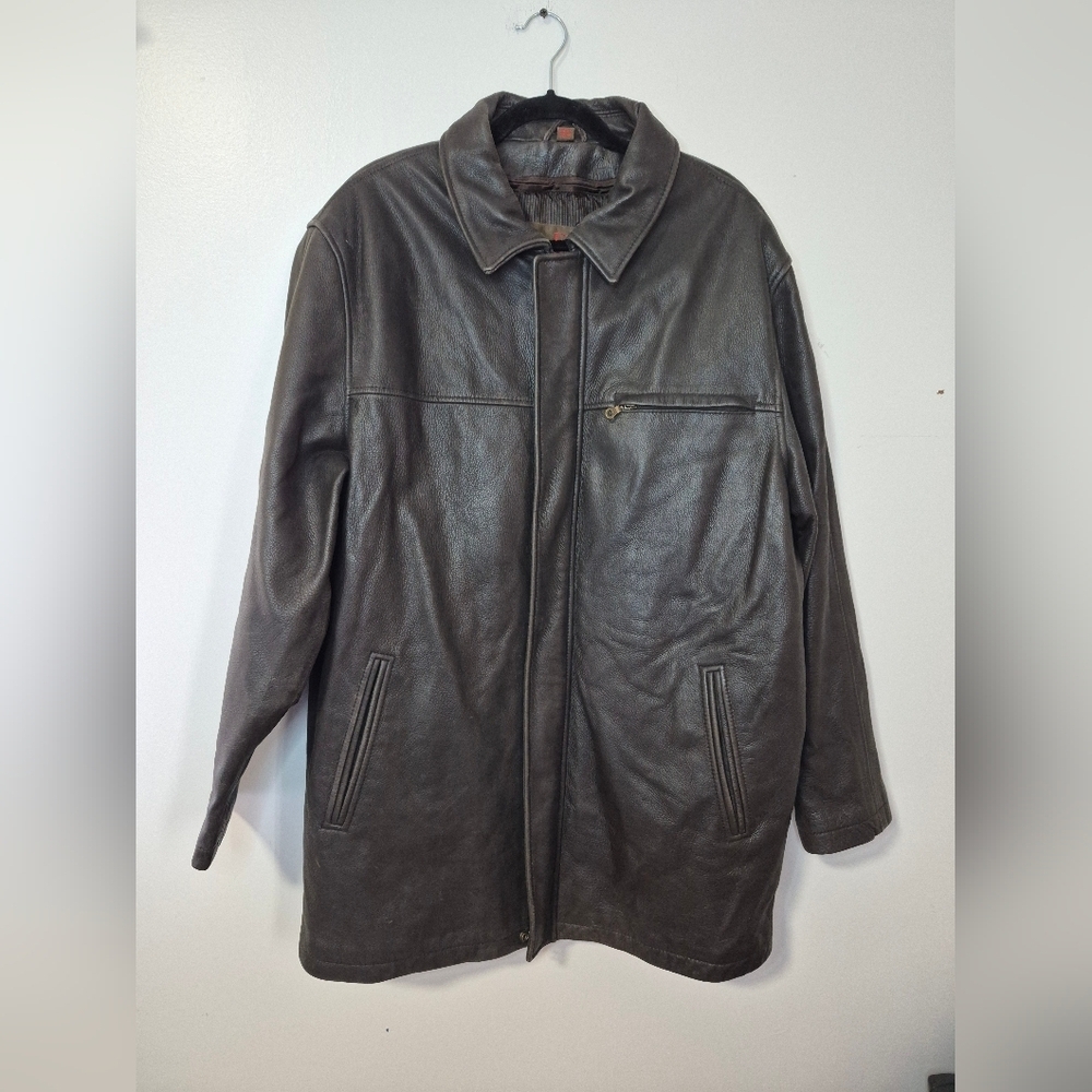Danier Dark Brown Leather Trench Coat